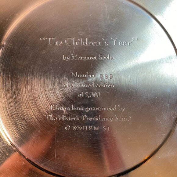 Vintage 1979 Historic Providence Mint “The Children's Year” Metal Plate - Picture 2 of 6